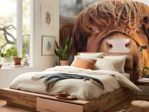 Online Grappige Portretfoto van Hooglander fotobehang Dieren