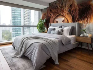 Online Grappige Portretfoto van Hooglander fotobehang Dieren
