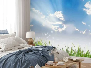 Sale Gras onder prachtige wolken fotobehang Tienerkamer | Kinderkamer