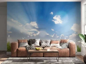 Sale Gras onder prachtige wolken fotobehang Tienerkamer | Kinderkamer