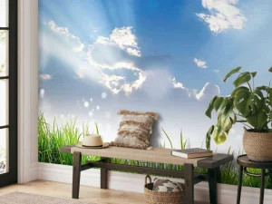 Sale Gras onder prachtige wolken fotobehang Tienerkamer | Kinderkamer