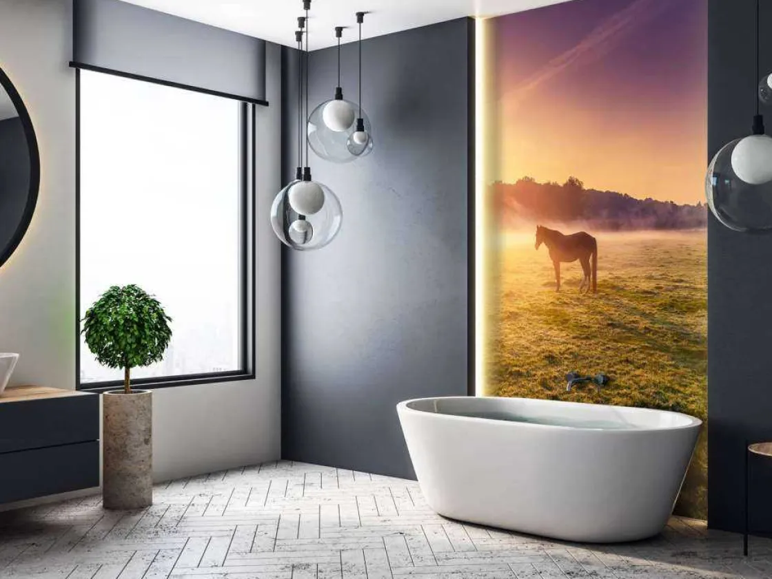 grazende_paarden_bij_zons_7.webp Sale Grazende paarden bij zonsondergang fotobehang Tienerkamer | Kinderkamer