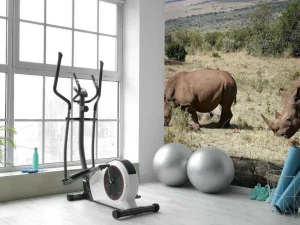 Best Grazende witte neushoorns fotobehang Dieren