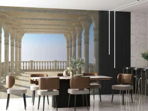 New Grieks balkon in 3D fotobehang 3d