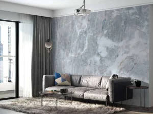New Grijs marmer met goud fotobehang Gang