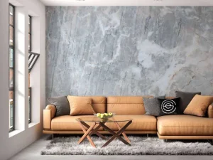 New Grijs marmer met goud fotobehang Gang