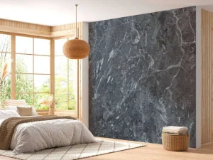 Online Grijs natuursteen structuur fotobehang Oppervlakten