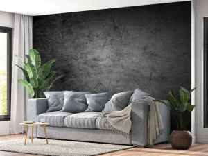 Sale Grijze muur met krassen fotobehang Gang | Oppervlakten
