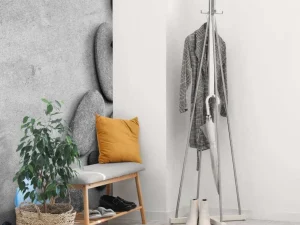 Clearance Grijze stenen met een blauwe vlinder en bloemen fotobehang Oppervlakten | Bloemen