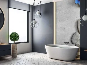 Clearance Grijze stenen met een blauwe vlinder en bloemen fotobehang Oppervlakten | Bloemen