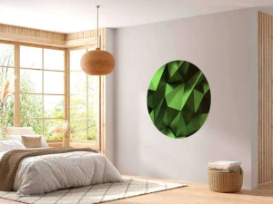 Sale Groen veelhoekig geometrisch oppervlak fotobehang 3d