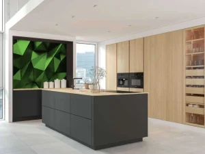 Sale Groen veelhoekig geometrisch oppervlak fotobehang 3d