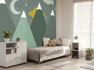 New Groene bergen in de nacht Kinderkamer