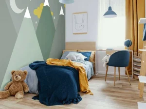 New Groene bergen in de nacht Kinderkamer