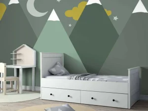 New Groene bergen in de nacht Kinderkamer