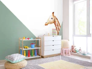 Discount Groene driehoeken met giraffe Kinderkamer | Dieren