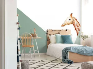 Discount Groene driehoeken met giraffe Kinderkamer | Dieren