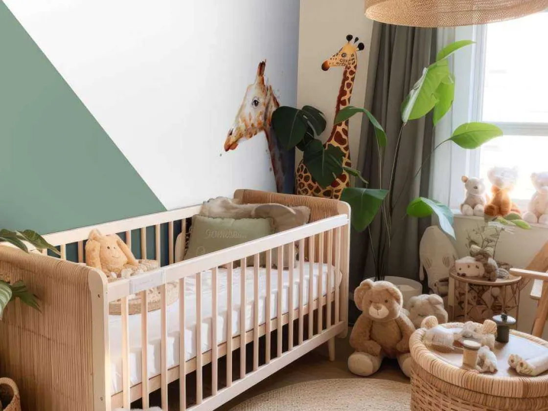 groene_driehoeken_met_gir_7.webp Discount Groene driehoeken met giraffe Kinderkamer | Dieren
