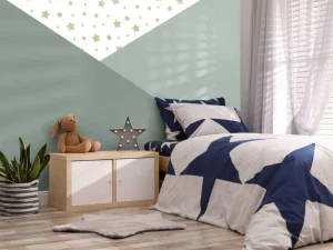 Clearance Groene driehoeken met sterren Kinderkamer