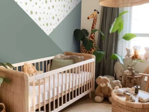 Clearance Groene driehoeken met sterren Kinderkamer