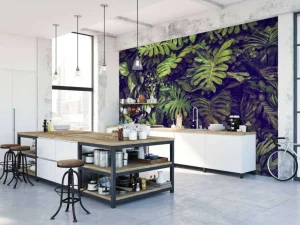 Discount Groene Monstera Bladeren fotobehang Bloemen