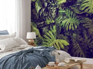 Discount Groene Monstera Bladeren fotobehang Bloemen