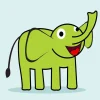 Sale Groene olifant fotobehang Babykamer