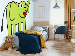 Sale Groene olifant fotobehang Babykamer