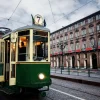 Fashion Groene tram in Turijn fotobehang Transport