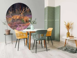 Outlet Groep herten op de Veluwe fotobehang Dieren