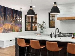Outlet Groep herten op de Veluwe fotobehang Dieren