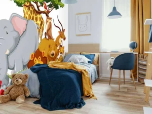 Outlet Groep wilde dieren fotobehang Kinderkamer