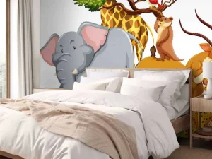Outlet Groep wilde dieren fotobehang Kinderkamer