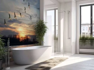 Fashion Grote Canadese ganzen in V-formatie fotobehang Dieren