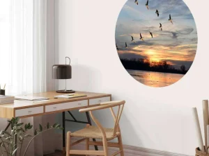 Fashion Grote Canadese ganzen in V-formatie fotobehang Dieren