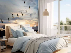 Fashion Grote Canadese ganzen in V-formatie fotobehang Dieren