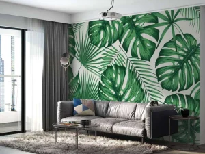 Sale Grote Groene Bladeren fotobehang Bloemen