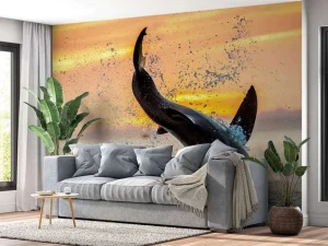 Outlet Grote witte haai aan het aanvallen fotobehang Dieren