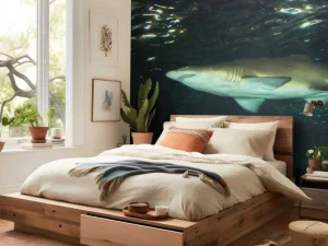 Best Grote witte haai in een aquarium fotobehang Tienerkamer | Dieren