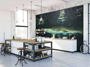 Best Grote witte haai in een aquarium fotobehang Tienerkamer | Dieren
