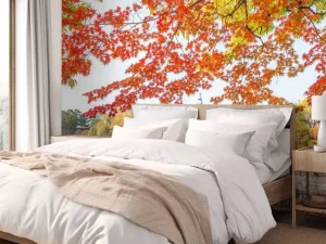 Fashion Gyeongbukgung Palace in de herfst fotobehang Bloemen | Architectuur