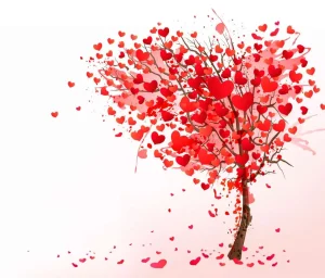 Online Hart gevormde boom design fotobehang Babykamer | Bloemen
