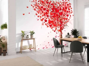 Online Hart gevormde boom design fotobehang Babykamer | Bloemen