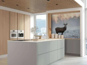 Discount Hert in de winter fotobehang Dieren