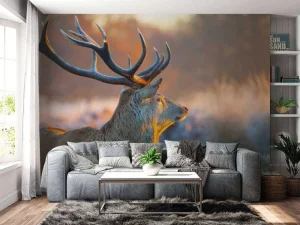 Discount Hert met Wazige achtergrond fotobehang Dieren