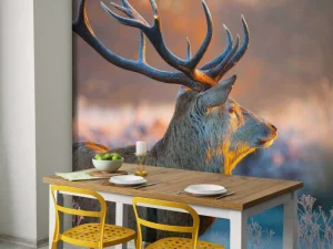 Discount Hert met Wazige achtergrond fotobehang Dieren