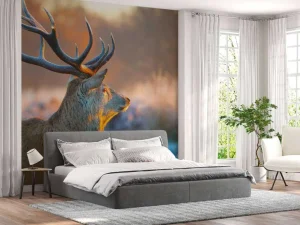 Discount Hert met Wazige achtergrond fotobehang Dieren