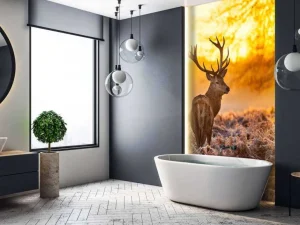 Sale Hert met Zonsondergang fotobehang Dieren