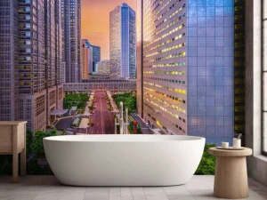 Hot Het financieel district van Tokyo fotobehang Architectuur