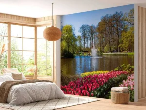 Clearance Het Keukenhof park met tulpen fotobehang Steden | Architectuur